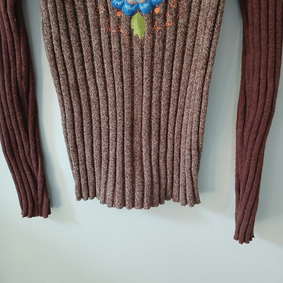 Sundance Women's‎ Sweater Size Small Floral Embroidered Pullover Long Sleeve - Picture 8 of 14